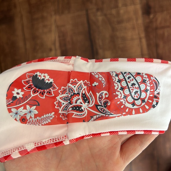 NEW Verdelimon red white checkered plaid gingham bikini high waisted bottoms S - Picture 3 of 4